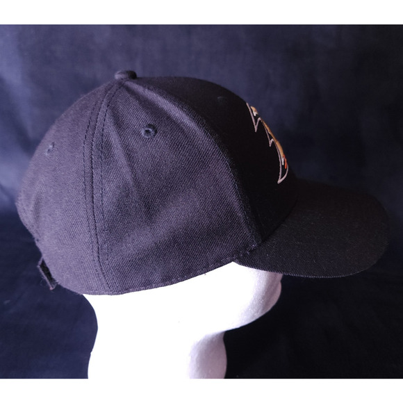 Anaheim Ducks Logo '47 Brand Clean Up Black Adjustable Strapback NHL Dad Hat Cap - Picture 5 of 8